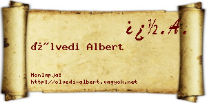 Ölvedi Albert névjegykártya
